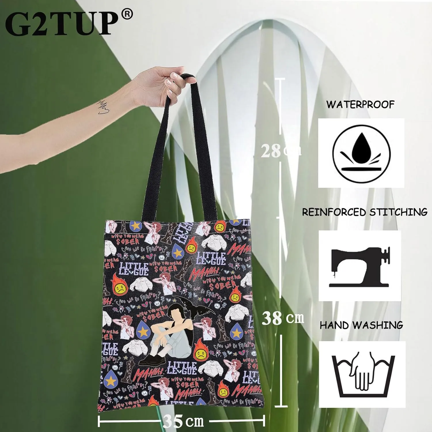 G2TUP Album Cosmetic Makeup Bag Gray Music Fans Gift Singer Lyrics Zipper Pouch Concert Tour Merch (Wish Y Were BL TG)