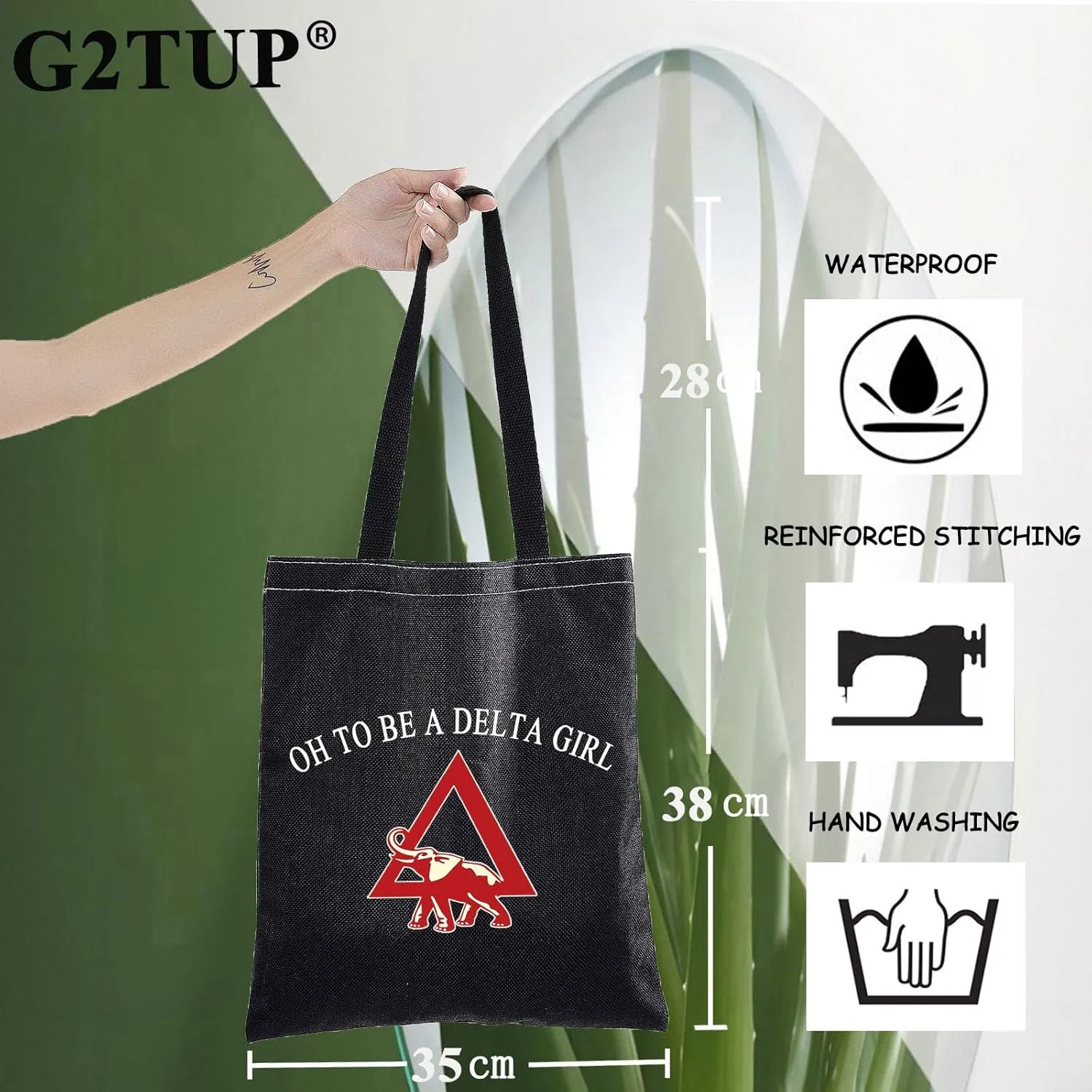 G2TUP Elephant Sorority Makeup Bag Oh To Be A Girl Cosmetic Pouch with Zippered Pocket for Women Girls (Oh To Be BL TG)
