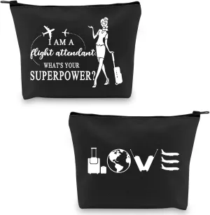 G2TUP Flight Attendant Gifts Stewardess Aviation Travel Cosmetic Bag Flight Training Graduation Gift I am a Flight Attendant