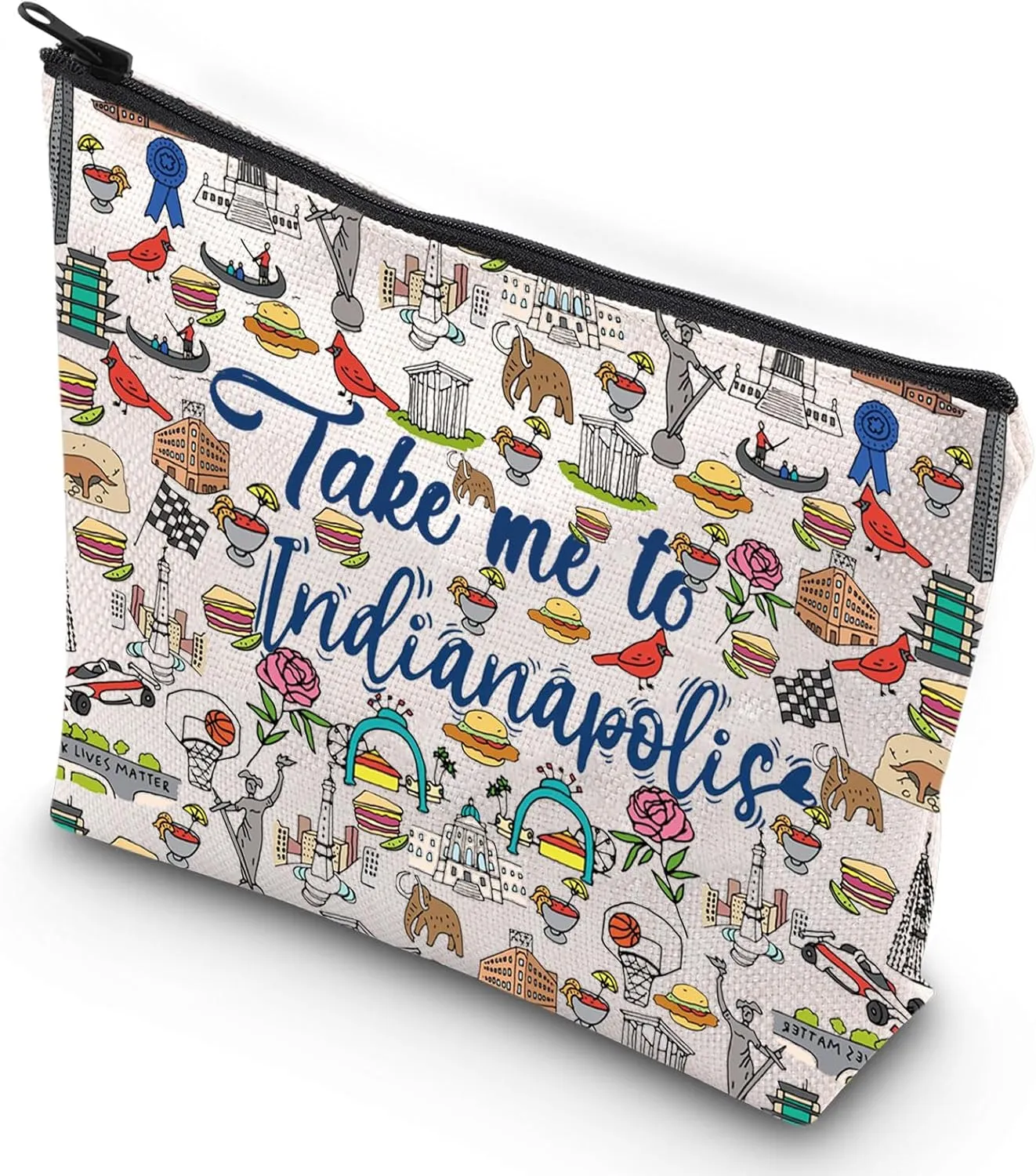 G2TUP Indianapolis Indiana Travel Cosmetic Bag Indianapolis Landmarks Souvenirs Gift Take Me To Indianapolis Zipper Pouch Bag Indianapolis Merch (Indianapolis)