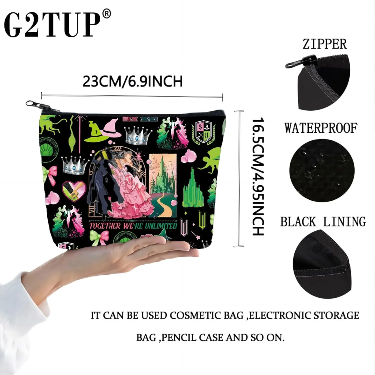 G2TUP Musical Inspired Cosmetic Bag Music Lover Gift Tell them How I’m Makeup Bag Theater Merch (Together We're)