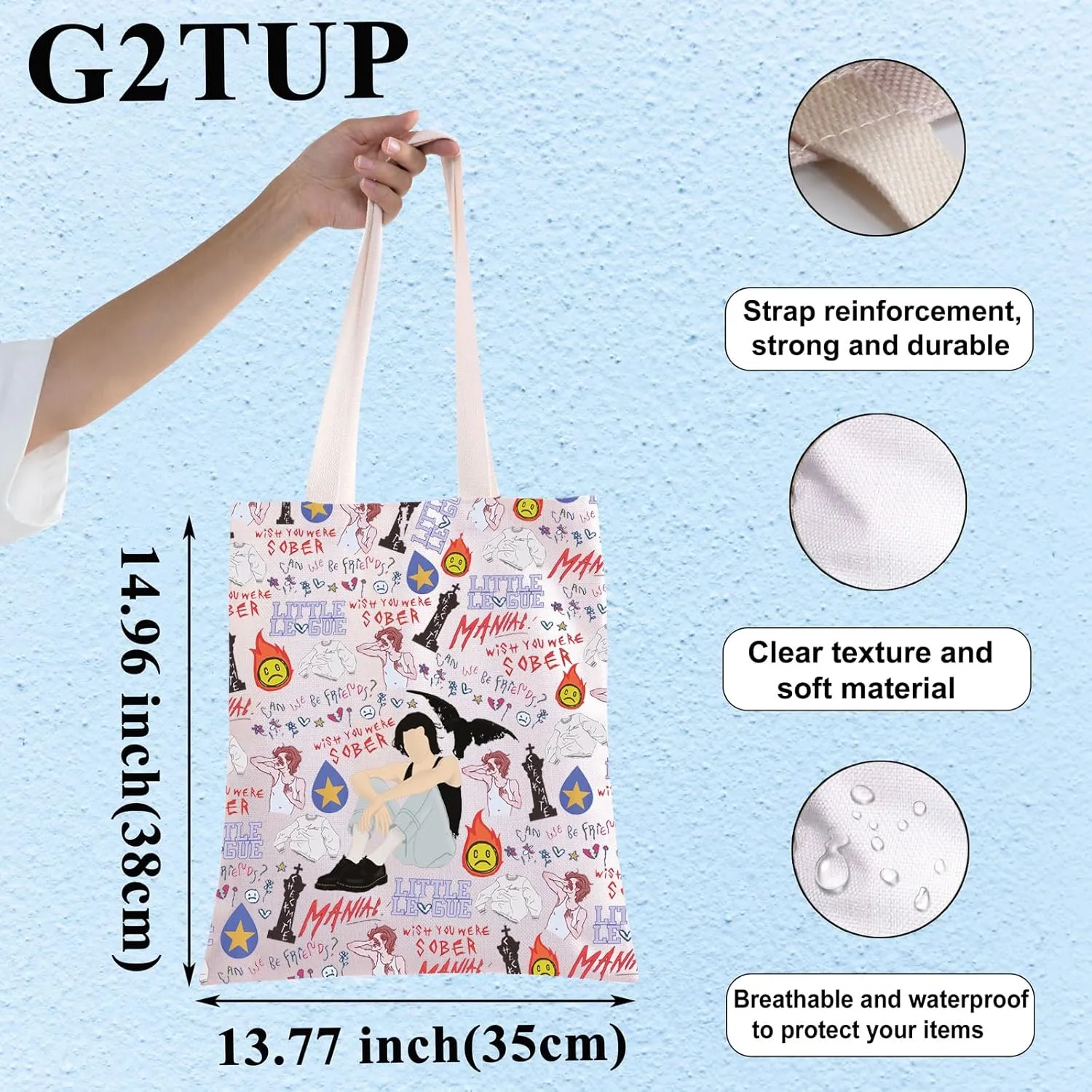 G2TUP Singer Album Cosmetic Makeup Bag Gray Music Fans Gift Singer Album Lyrics Zipper Pouch Bag Singer Concert Tour Merch (Wish You Were TG)