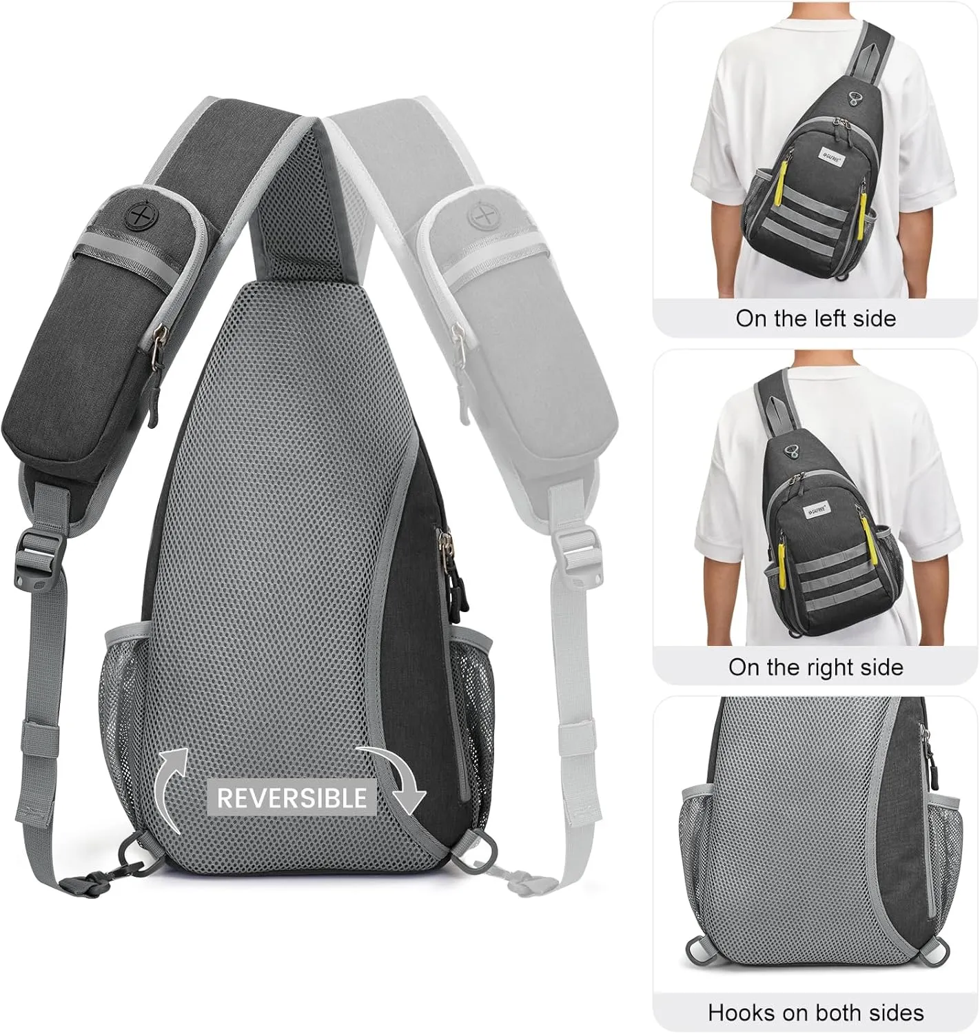 G4Free Sling Bag RFID Blocking Crossbody Backpack Travel Chest Bag Hiking Daypack for Women Men Outdoor Sports