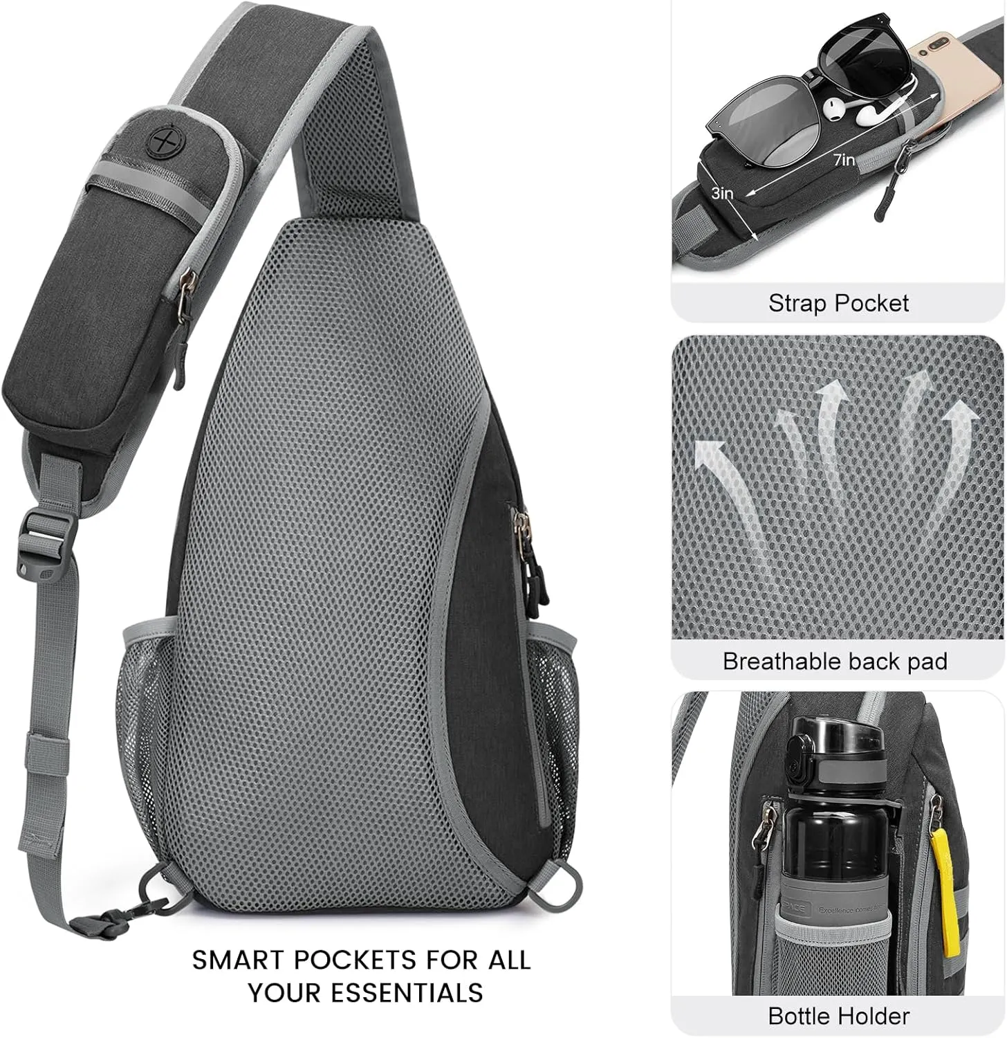 G4Free Sling Bag RFID Blocking Crossbody Backpack Travel Chest Bag Hiking Daypack for Women Men Outdoor Sports
