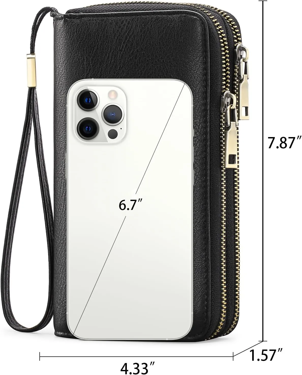 GAEKEAO Wallet for Women Clutch RFID Blocking Leather Wristlet Purse Large Capacity Credit Card Holder with Grip Hand Strap