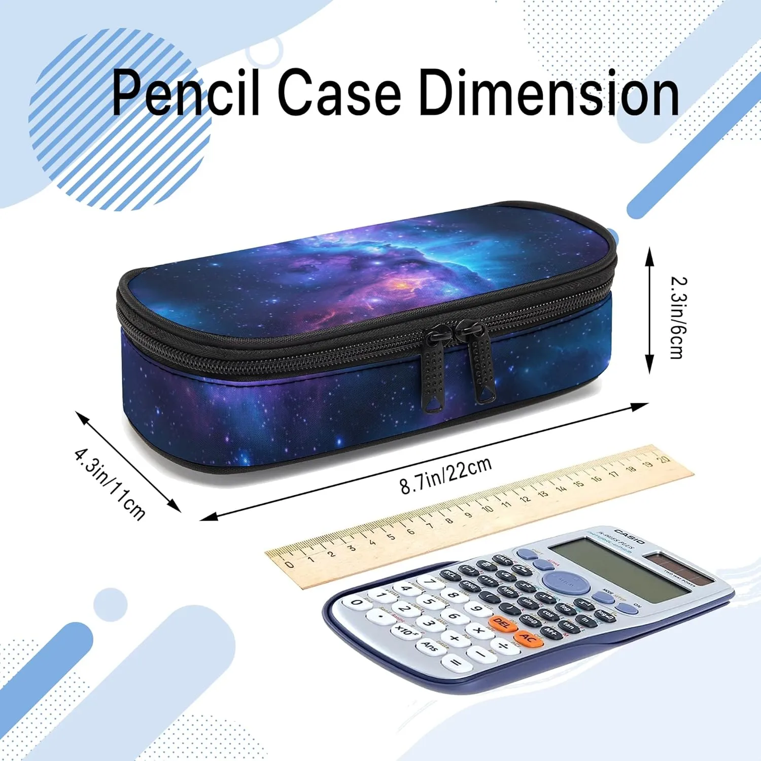 Galaxy Pencil Case, Cool Pencil Box for Boys Girls Kids, Large Capacity Pencil Pen Bag with Zipper, Multifunction Pencil Pouch for School Student Teen