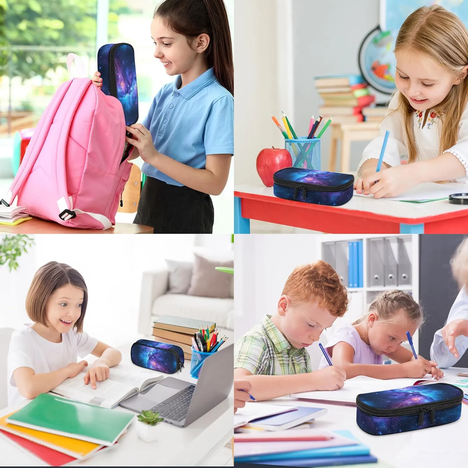 Galaxy Pencil Case, Cool Pencil Box for Boys Girls Kids, Large Capacity Pencil Pen Bag with Zipper, Multifunction Pencil Pouch for School Student Teen