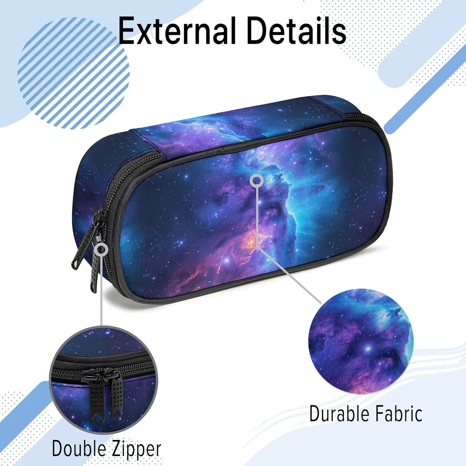 Galaxy Pencil Case, Cool Pencil Box for Boys Girls Kids, Large Capacity Pencil Pen Bag with Zipper, Multifunction Pencil Pouch for School Student Teen