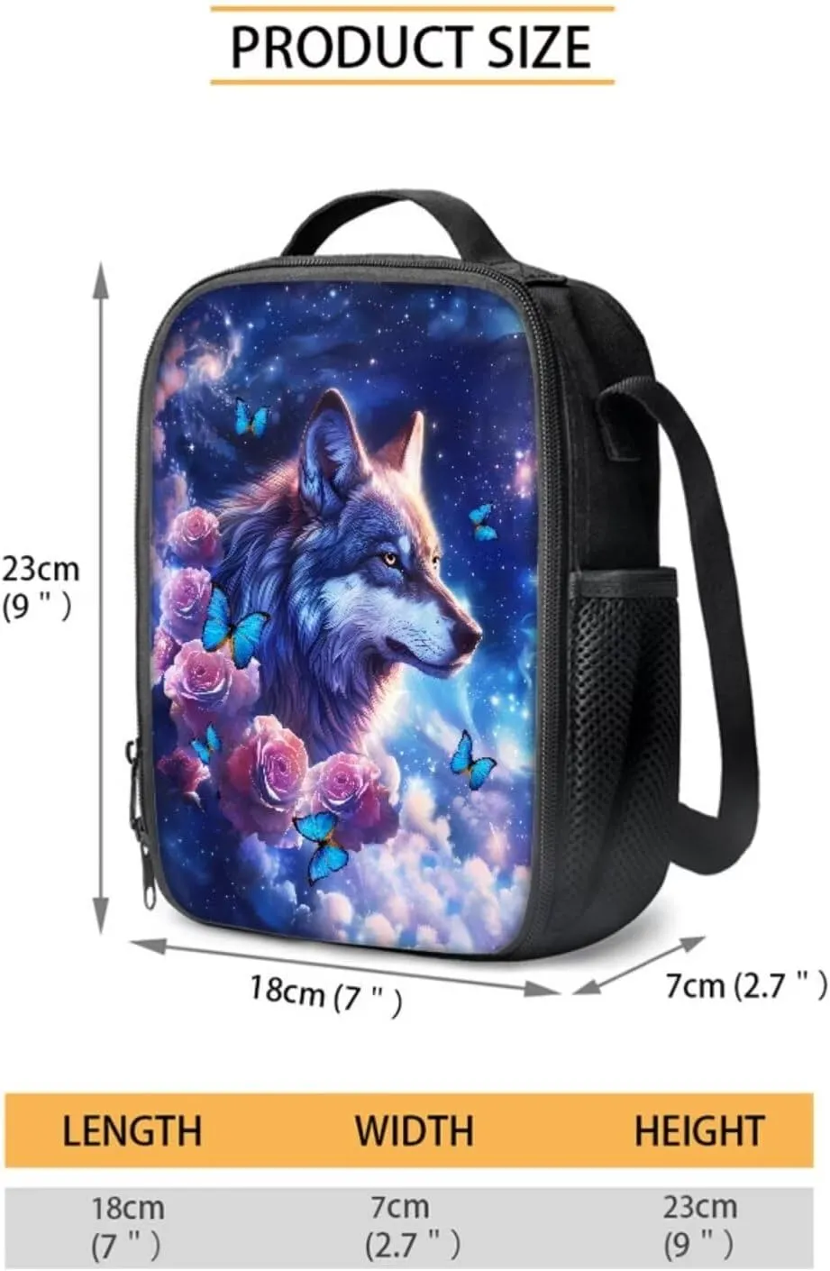 Galaxy Wolf Backpack for Boys 8-10/10-12 Middle School Bag Kids Bookbag With Lunch Box Pencil Case Set 3 In 1 Teens Backpacks 3Rd/4Th/5Th/6Th Grade Butterfly Flower Book Bags Purple