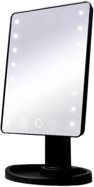 GaRcan Compact Vanity Mirror LED Simple Desktop Makeup Mirror Rotatable Square Portable Makeup Mirror Girls Beauty Portable Light Mirror Salon Hairdressing Mirror (Color : A) (B