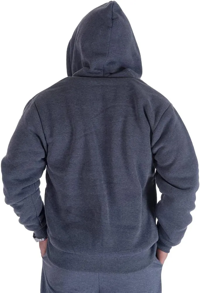 Gary Com Heavyweight Sherpa Hoodies for Men, Thick Fleece Lined Full Zip Up Winter Warm Sweatshirts Work Jackets