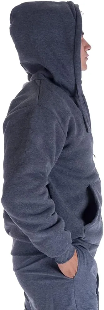 Gary Com Heavyweight Sherpa Hoodies for Men, Thick Fleece Lined Full Zip Up Winter Warm Sweatshirts Work Jackets