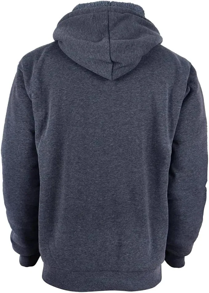 Gary Com Heavyweight Sherpa Hoodies for Men, Thick Fleece Lined Full Zip Up Winter Warm Sweatshirts Work Jackets