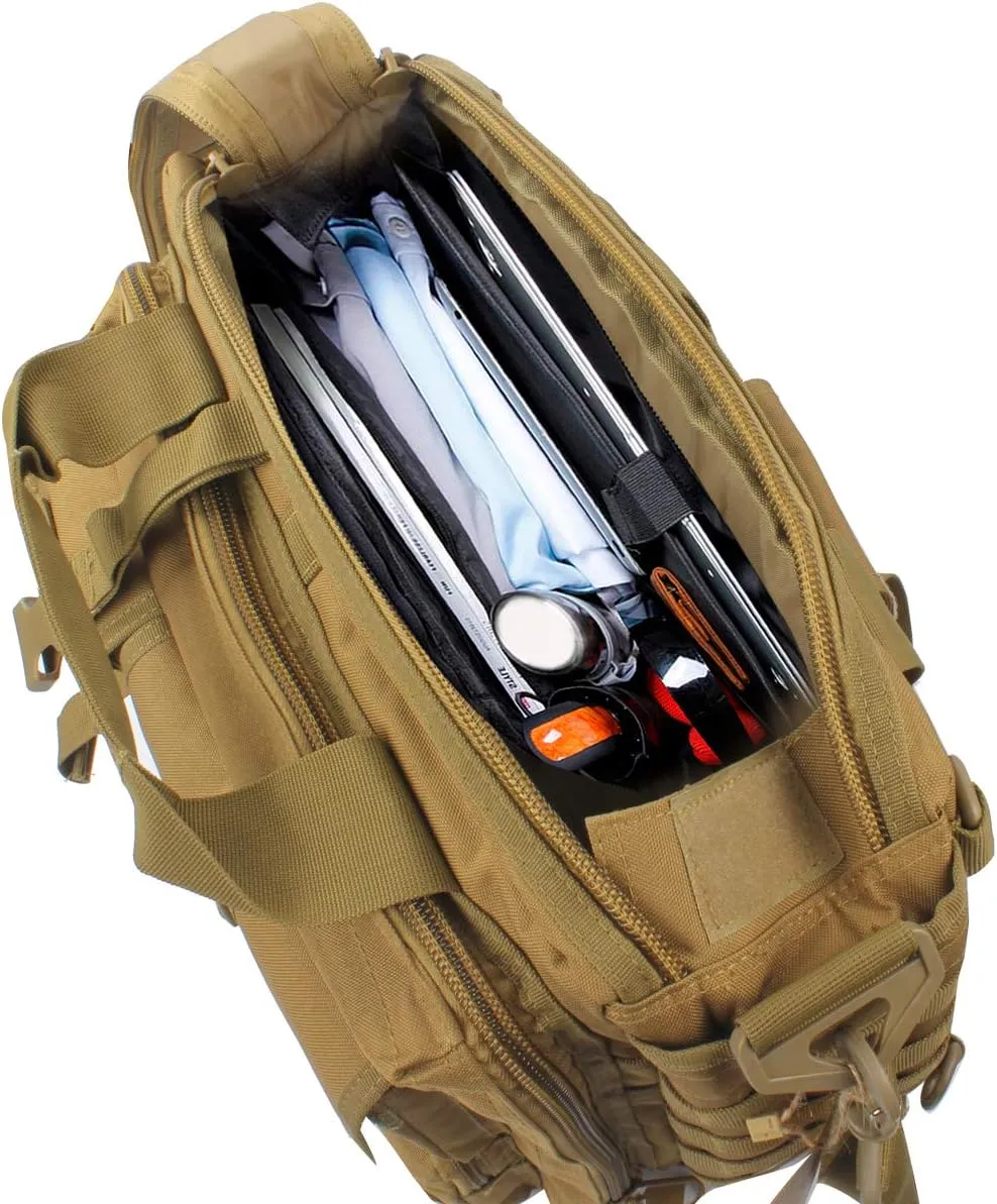 GES Tactical Briefcase, 15.6" Men's Messenger Bag Military Briefcase for Men, Khaki