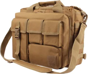 GES Tactical Briefcase, 15.6" Men's Messenger Bag Military Briefcase for Men, Khaki