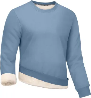 Gihuo Men's Crewneck Sweatshirt Winter Warm Sherpa Lined Pullover Fleece Top Sweatshirt