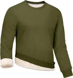 Gihuo Men's Crewneck Sweatshirt Winter Warm Sherpa Lined Pullover Fleece Top Sweatshirt