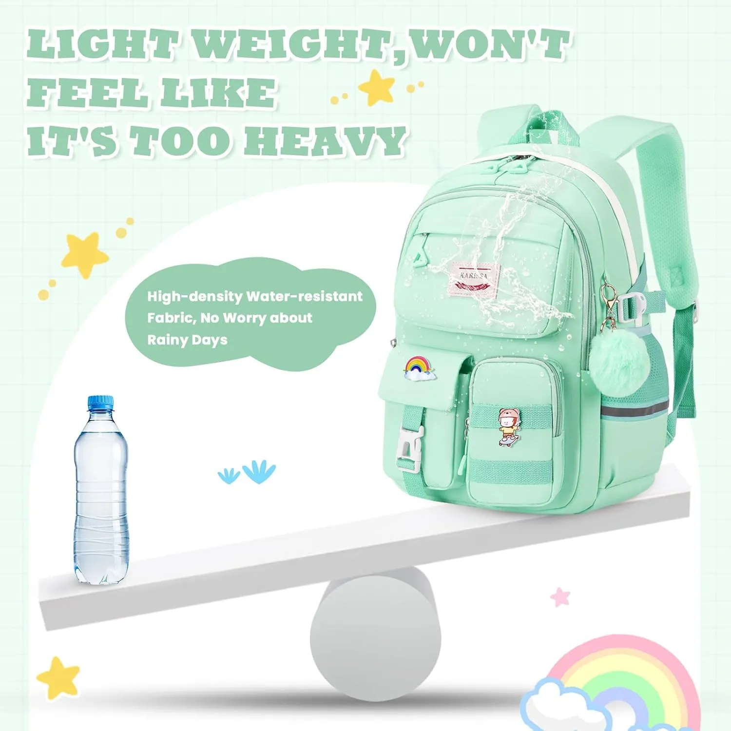 Girls Backpack for School, Teenage Multiple Pockets Backpack, Bookbag for Primary Elementary High School
