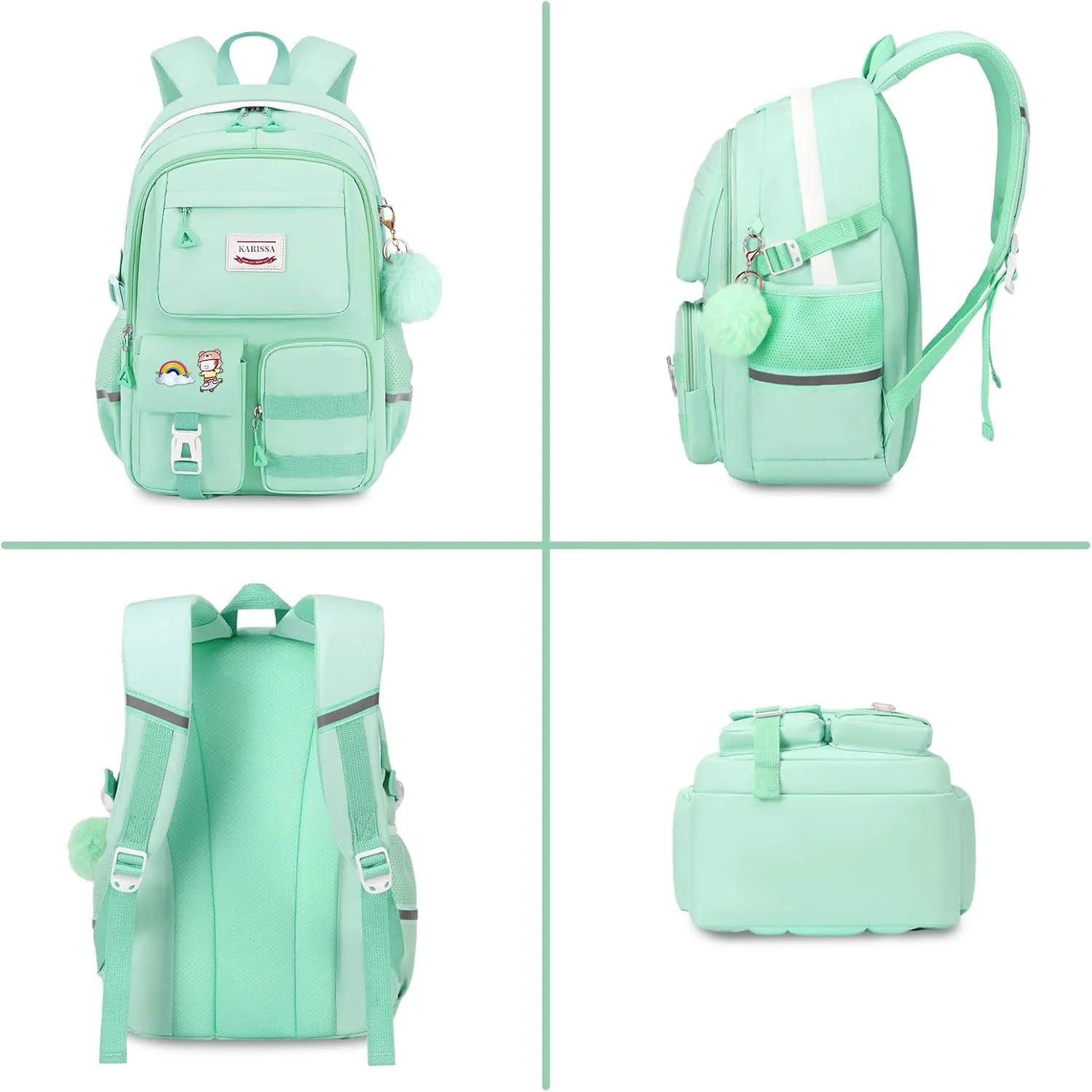 Girls Backpack for School, Teenage Multiple Pockets Backpack, Bookbag for Primary Elementary High School