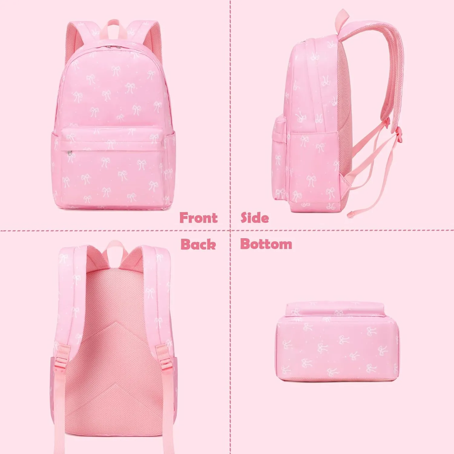Girls Boys Backpack with Lunch Box Pencil Case for Elementary, 3 in 1 Large Capacity Kids Backpack for School Girls Boys