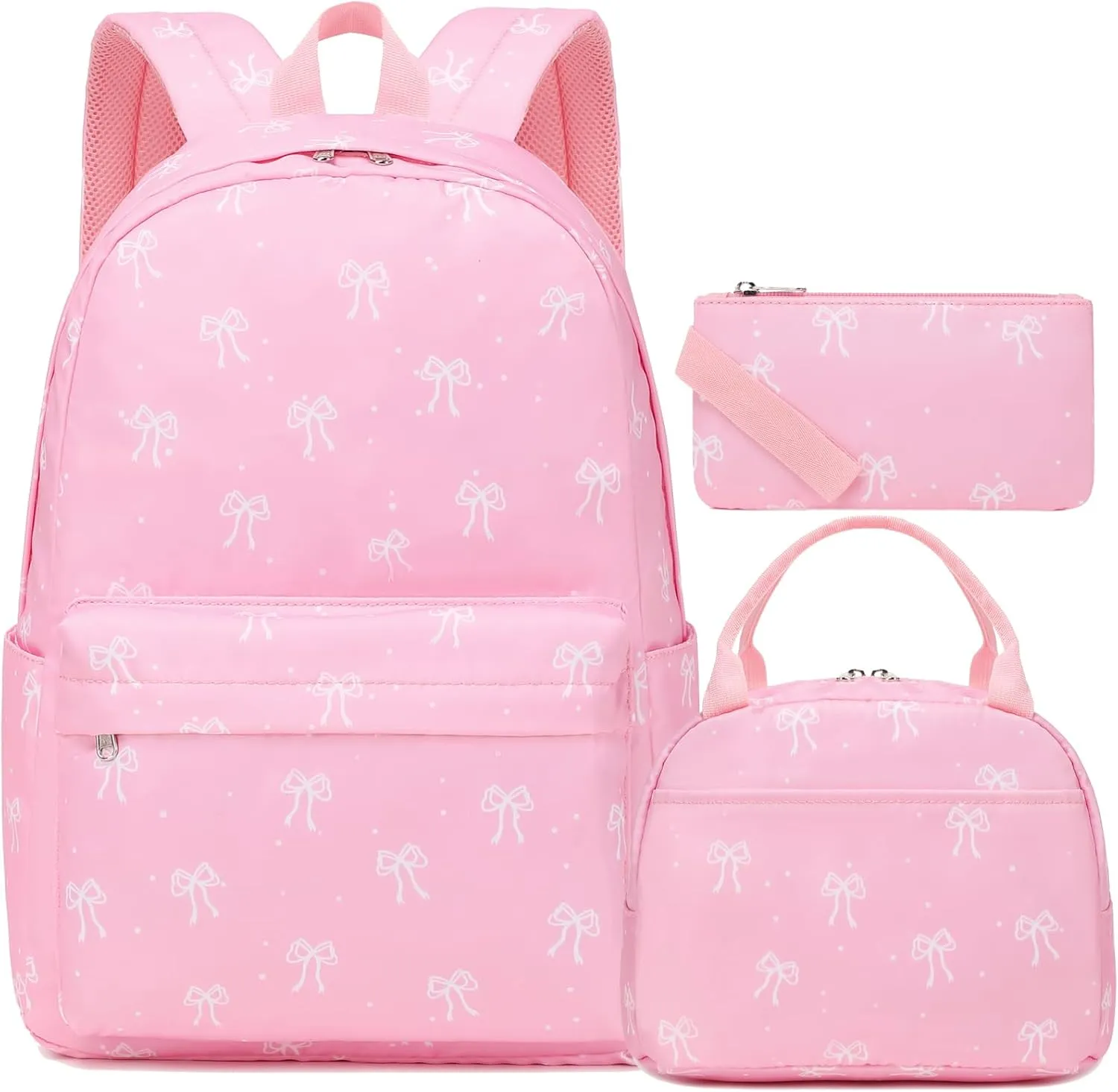 Girls Boys Backpack with Lunch Box Pencil Case for Elementary, 3 in 1 Large Capacity Kids Backpack for School Girls Boys