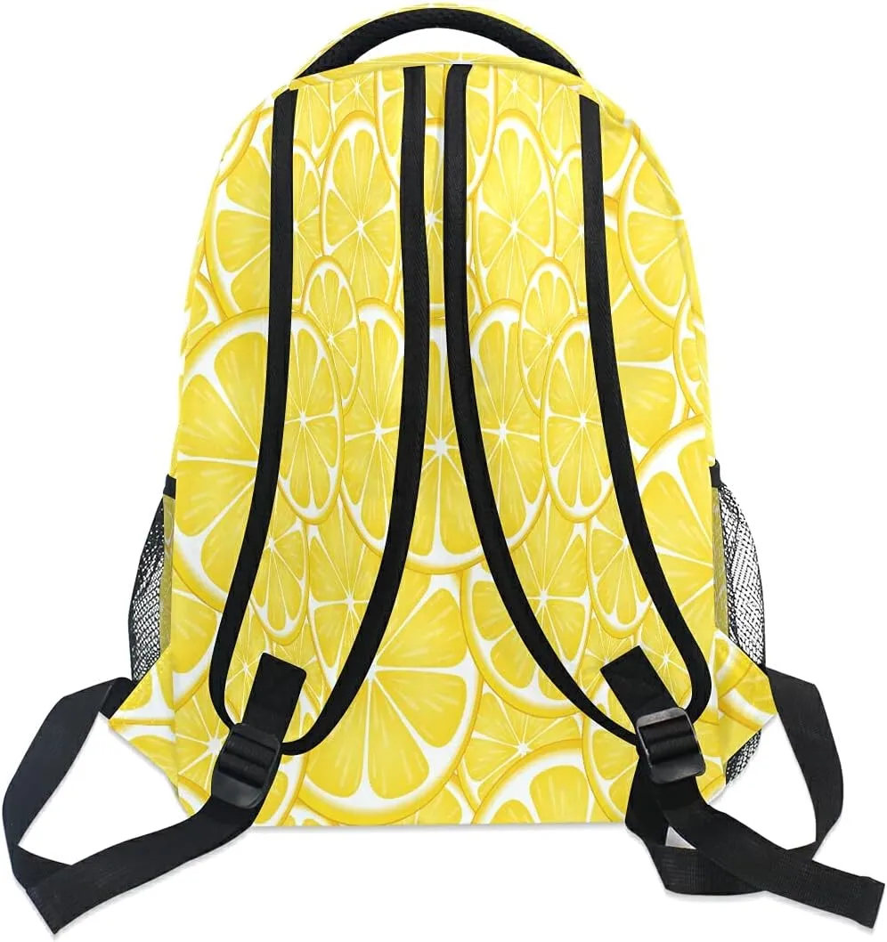 Girls Lemon Backpack Yellow Lime Backpacks 3-5th Grade School Bookbags Teen