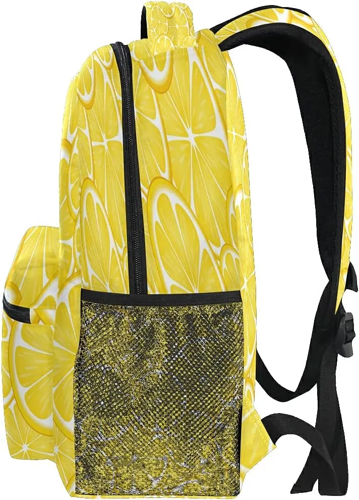 Girls Lemon Backpack Yellow Lime Backpacks 3-5th Grade School Bookbags Teen