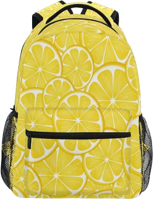Girls Lemon Backpack Yellow Lime Backpacks 3-5th Grade School Bookbags Teen