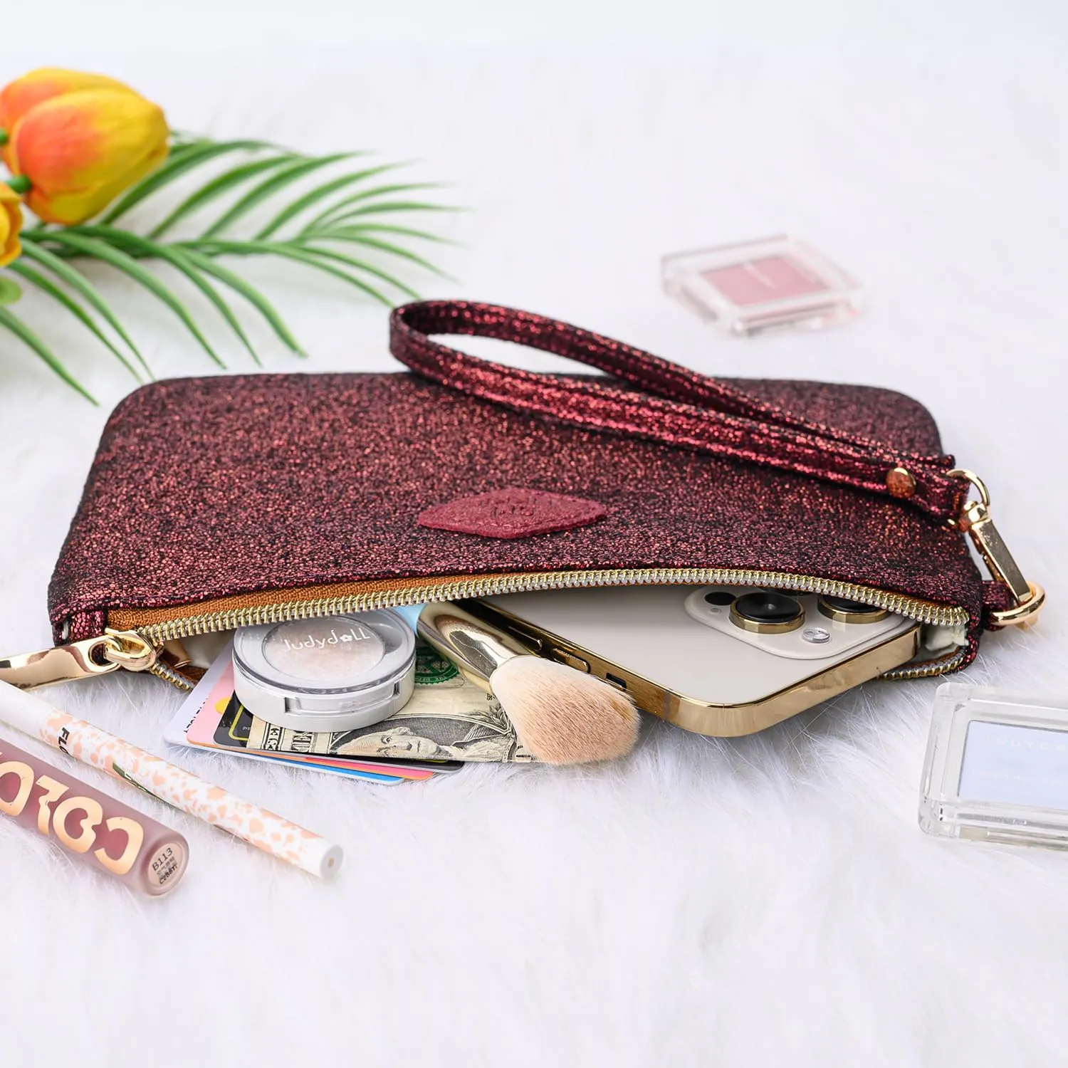 GM LIKKIE Wristlet Purse for Women, Evening Clutch Purse with strap for Party and Prom, Beach Bag for Summer