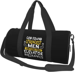 God Took The Strongest Men And Created Elevator Mechanics Duffel Bag Gym Bag Travel Sports Tote Large Foldable Beach Swim Yoga1