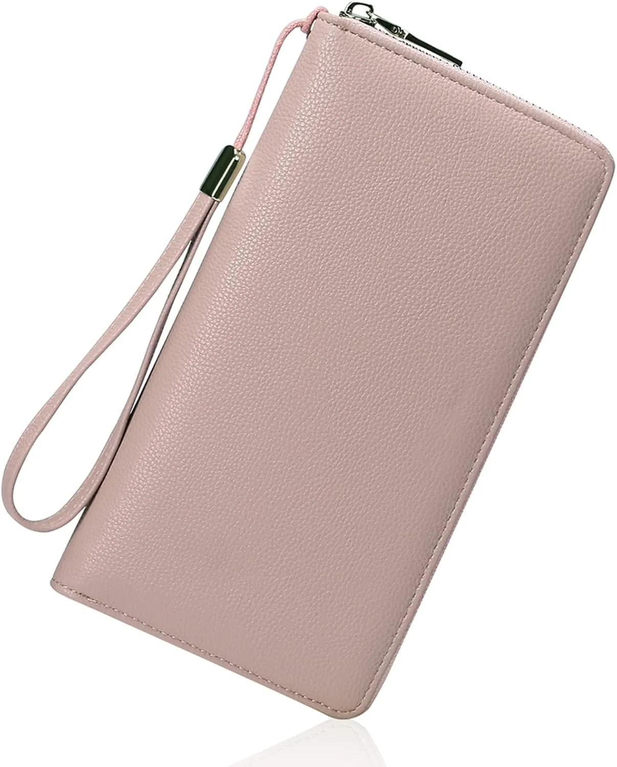 GOIACII Womens Wallet RFID Blocking Leather Zip Around Wallet Large Capacity Long Purse Credit Card Clutch Wristlet