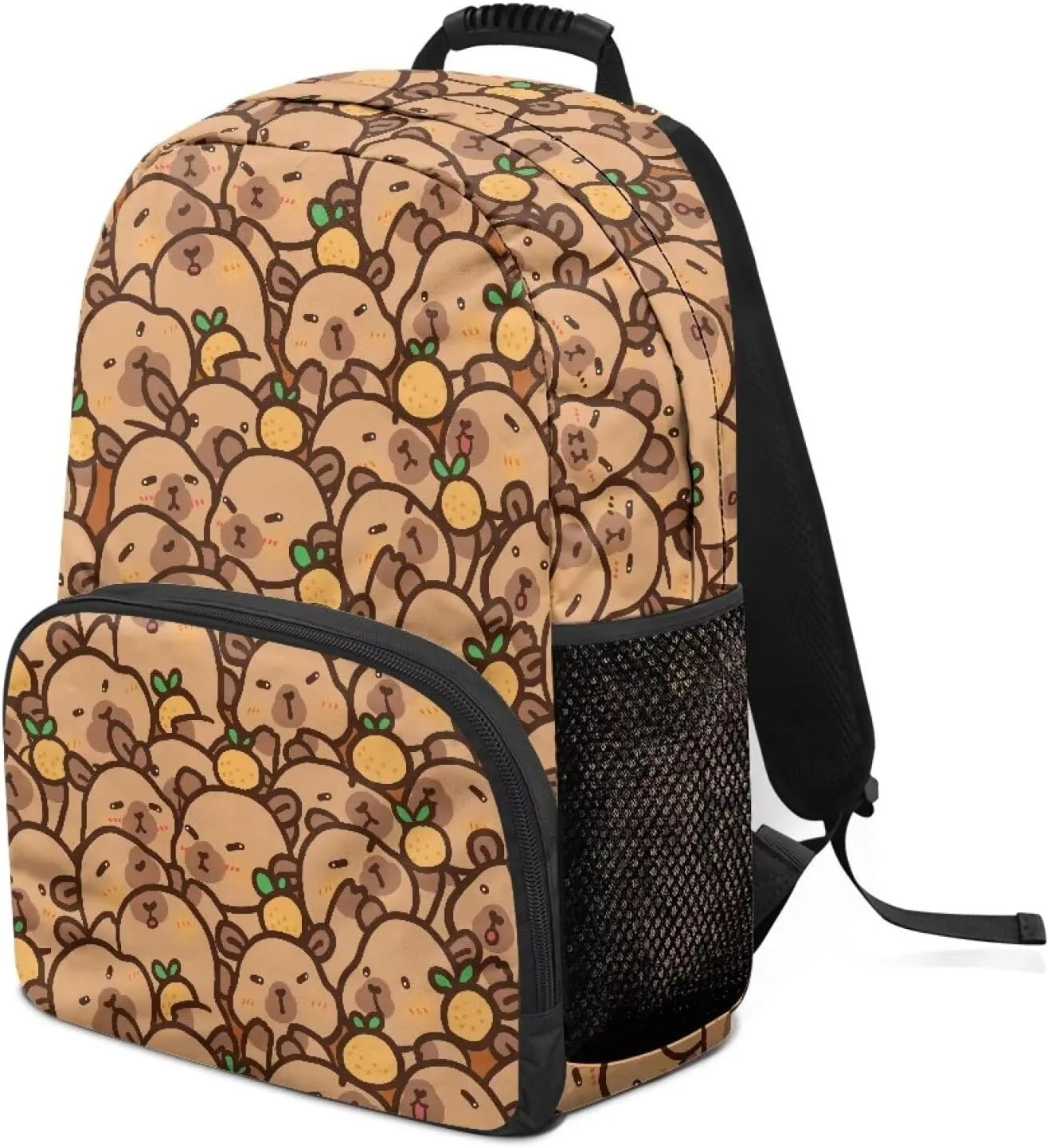 Gomyblomy Brown Capybara Backpack for School Kids 4-6 6-8 Kawaii Girls Backpack for Elementary Kindergarten Lightweight Kids Bookbag for Preschoolers Back to School Supplies