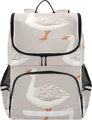 Gooses Grey School Backpack for Boys Girls, Elementary School Bookbag Travel Bag Daypack for Students