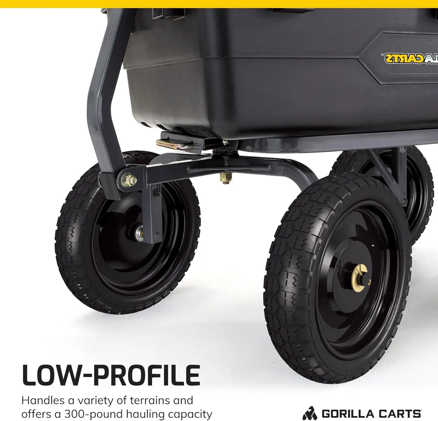 Gorilla Carts 10 Inch No Flat Replacement Wheel, Pneumatic Flat Free Cart Tires for Utility Garden Cart, Wheelbarrow, Dolly, and Wagon (2 Pack)