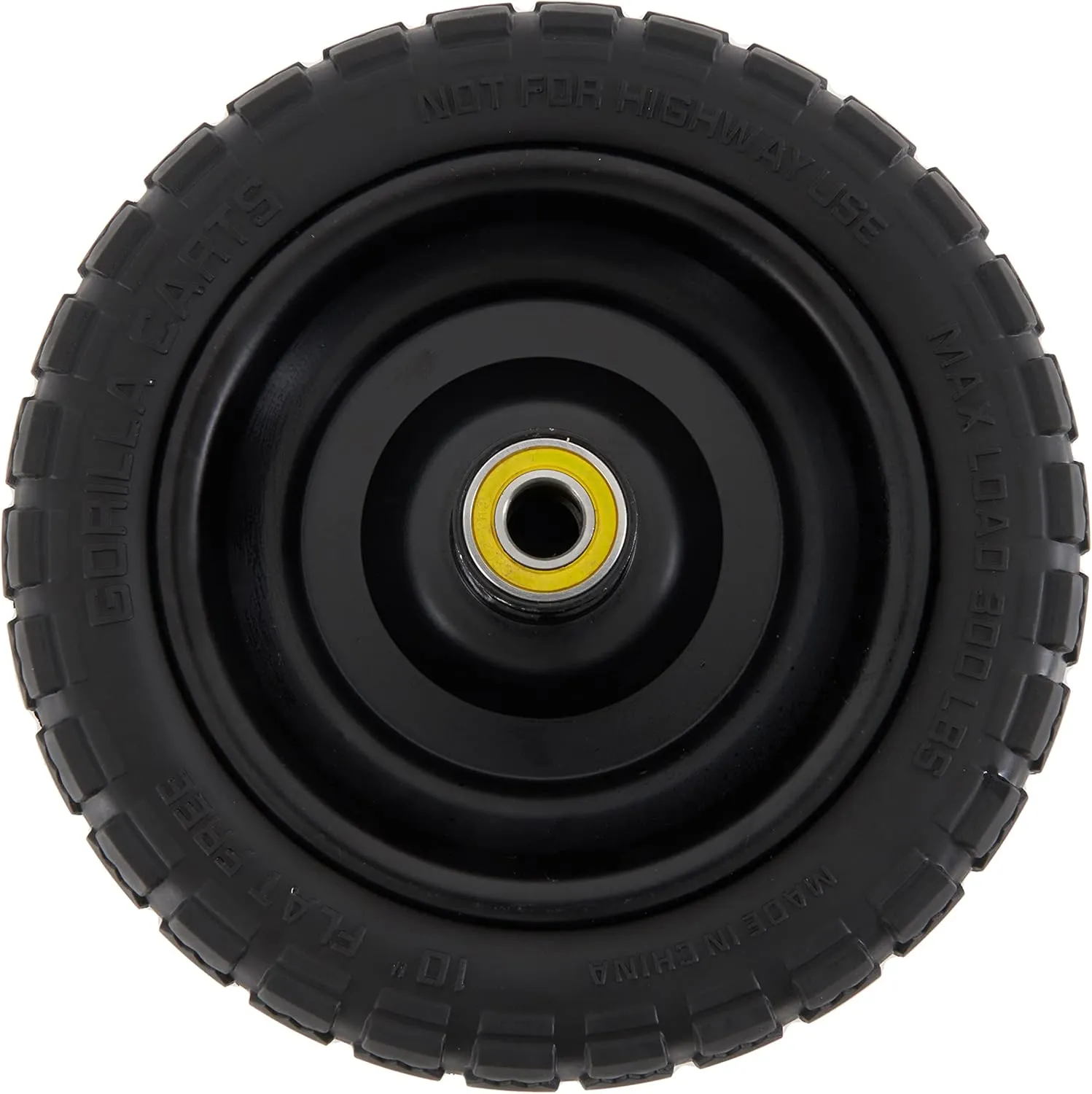 Gorilla Carts 10 Inch No Flat Replacement Wheel, Pneumatic Flat Free Cart Tires for Utility Garden Cart, Wheelbarrow, Dolly, and Wagon (2 Pack)