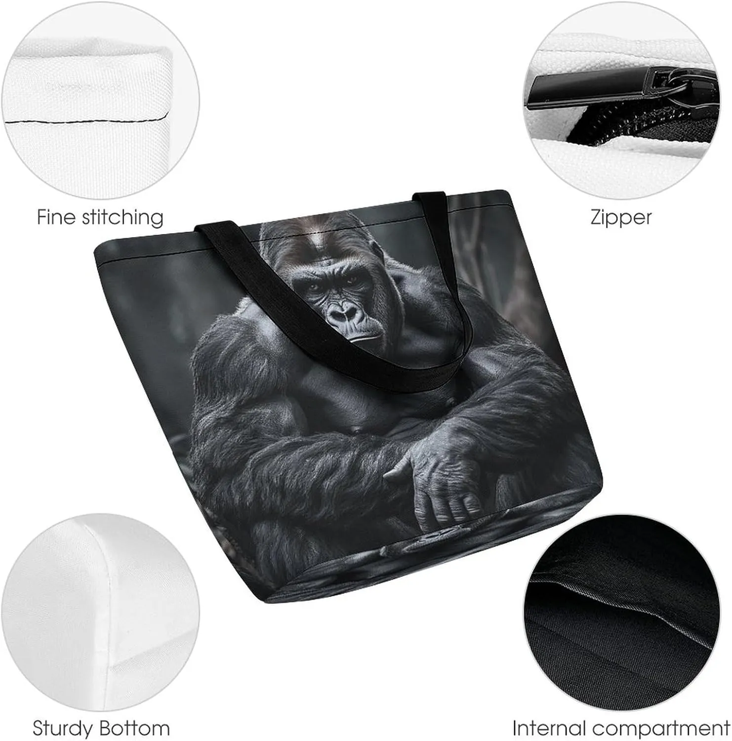 Grocery Bag Reusable Tote Bag Foldable Dwarf with Blue Beard Shopping Bag Handbag Washable Shoulder Bag for Travel