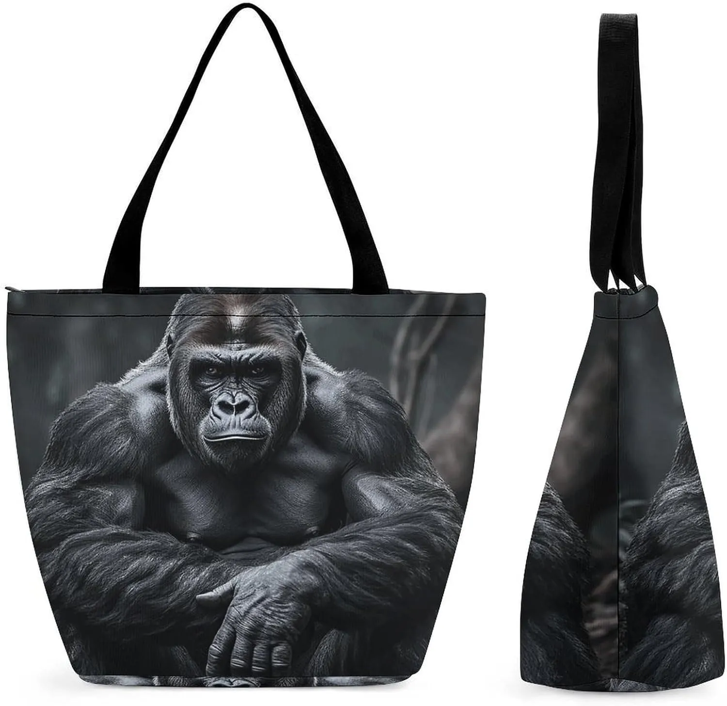 Grocery Bag Reusable Tote Bag Foldable Dwarf with Blue Beard Shopping Bag Handbag Washable Shoulder Bag for Travel