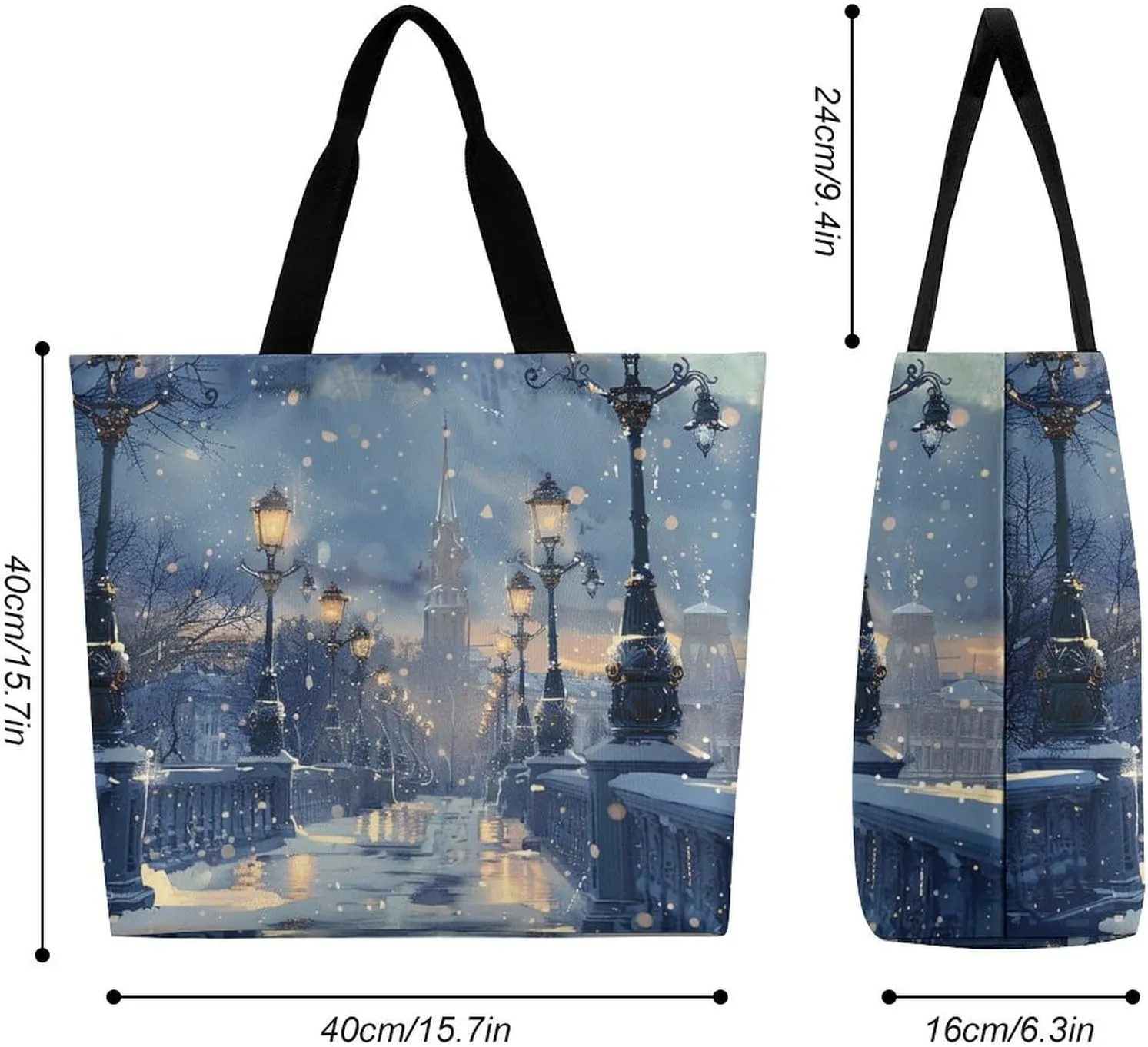 Grocery Bag Reusable Tote Bag Foldable Fish And Umbrella Shopping Bag Handbag Washable Shoulder Bag for Travel