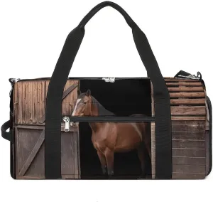 Gym Bag, Barn Horse Printed Gym Bag,zippered Gym Bag,travel Gym Bag,gym Bag with Compartments