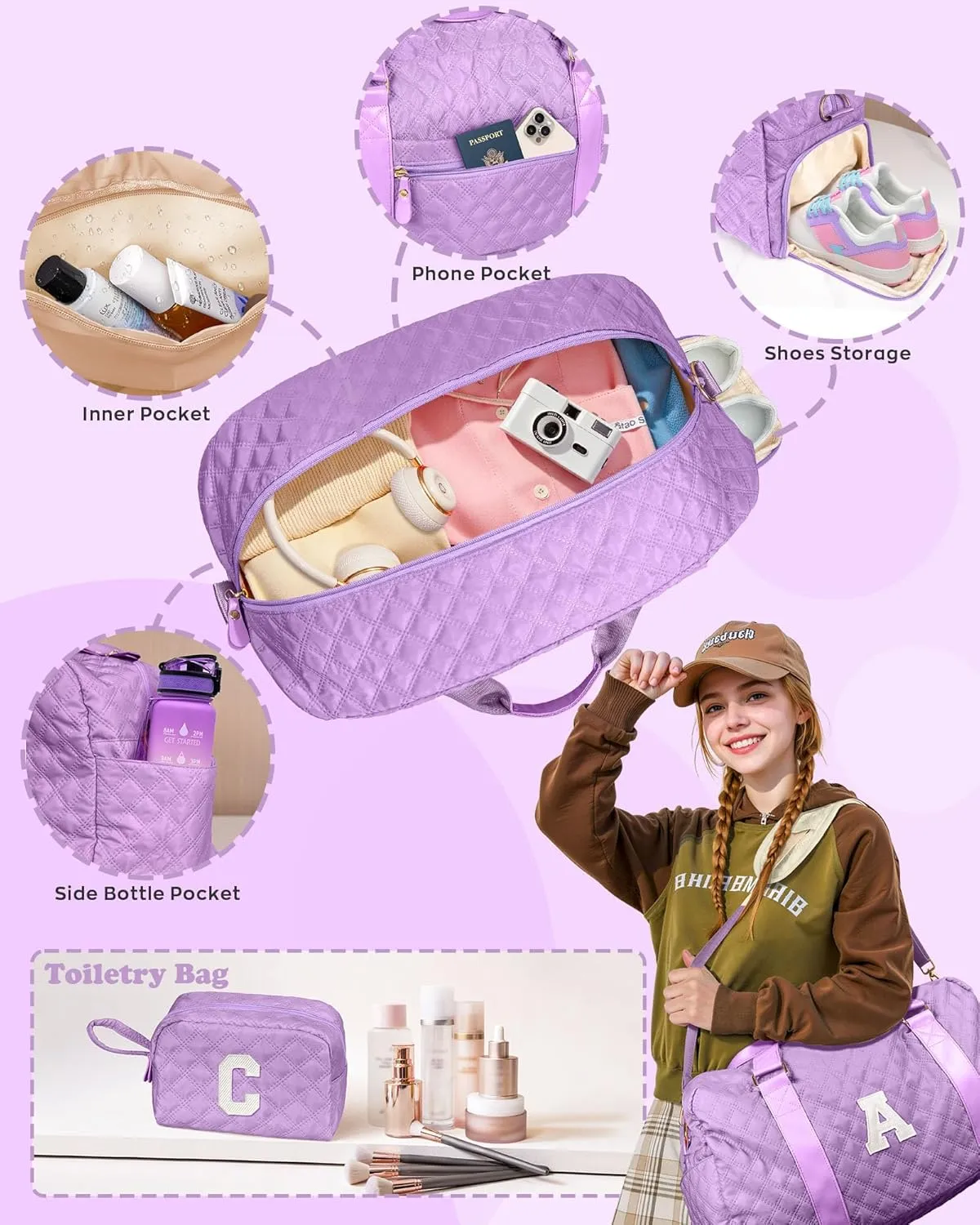 Gym Bag for Women, teen easter basket, Travel Duffle Bag, Girls Gifts, Personalized Weekender Bag, Overnight Bag Sleepover Bag Dance Bag, Girls Women Teacher Mom Gift