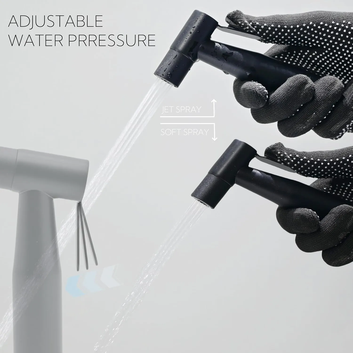Handheld Toilet Bidet Sprayer for Toilet-Adjustable Water Pressure Control with Bidet Hose for Feminine Wash, Stainless Steel Brushed Nickel Cloth Diaper for Baby Wash (Matte Black, 1)