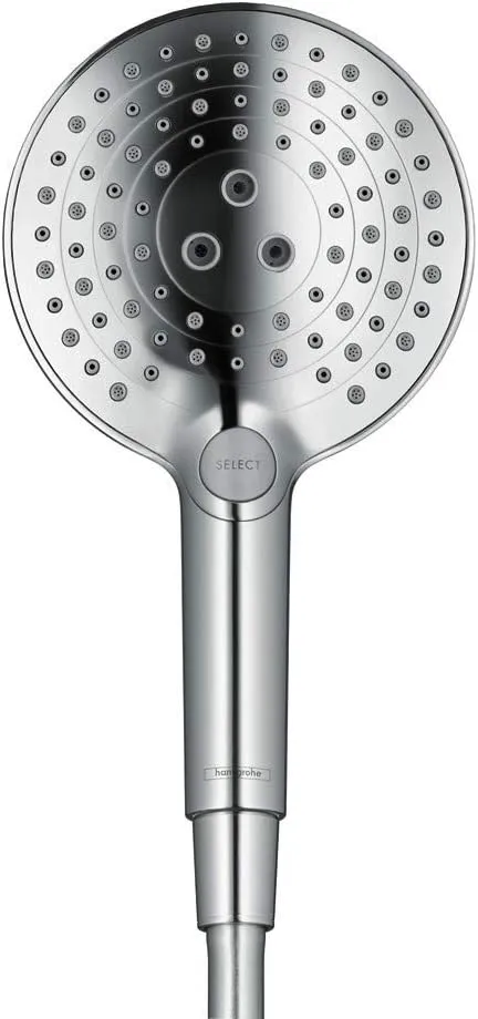 hansgrohe Raindance Select S Low Flow 5-inch Handheld Shower Head Modern 3 -Spray PowderRain, Rain, Whirl 26036821
