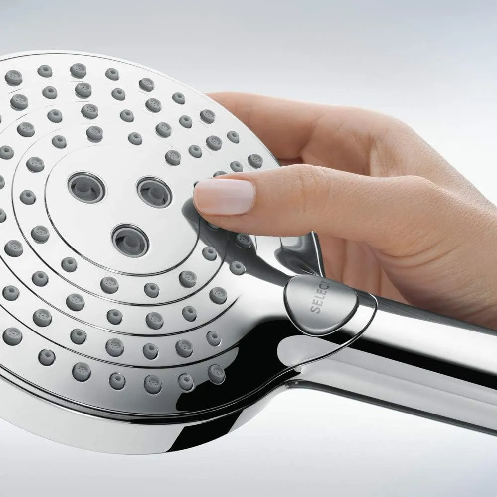 hansgrohe Raindance Select S Low Flow 5-inch Handheld Shower Head Modern 3 -Spray PowderRain, Rain, Whirl 26036821