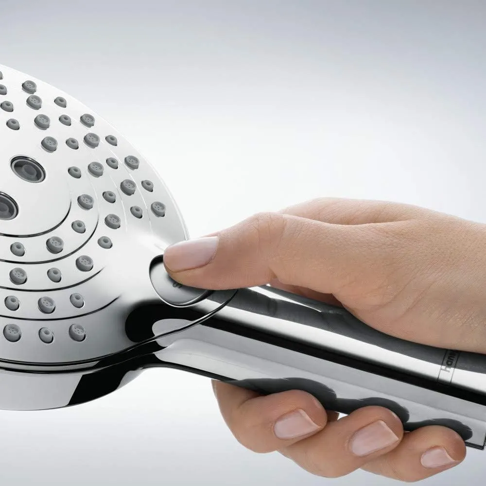 hansgrohe Raindance Select S Low Flow 5-inch Handheld Shower Head Modern 3 -Spray PowderRain, Rain, Whirl 26036821