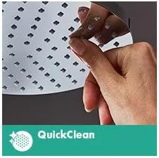 hansgrohe Vernis Blend 4-inch Handheld Shower Head Set Modern 3-Spray Rain, IntenseRain with QuickClean High Pressure Detachable Shower Head with Hose in Brushed Nickel, 1.75 GPM, 04950820