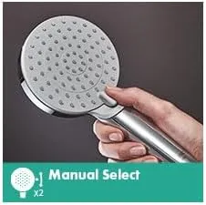hansgrohe Vernis Blend 4-inch Handheld Shower Head Set Modern 3-Spray Rain, IntenseRain with QuickClean High Pressure Detachable Shower Head with Hose in Brushed Nickel, 1.75 GPM, 04950820