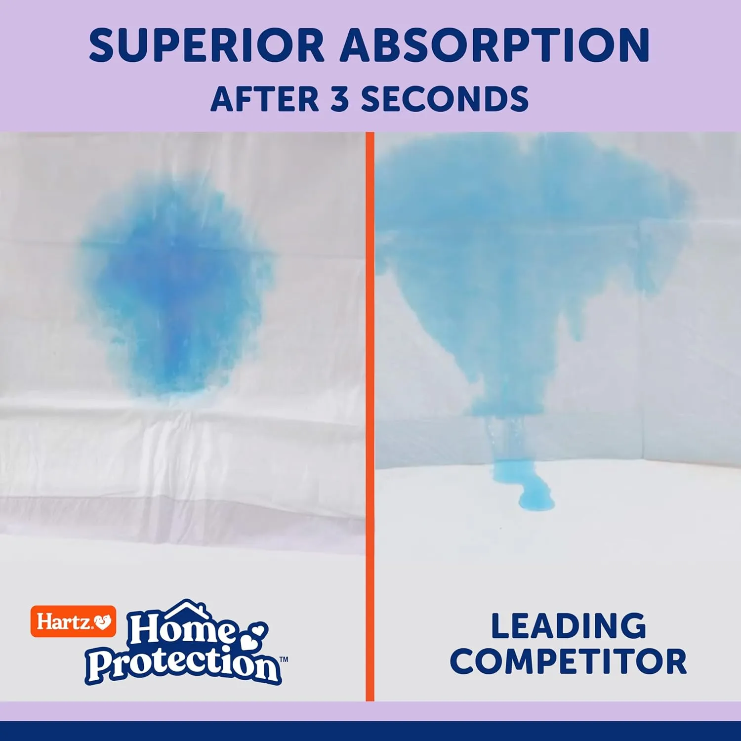 Hartz Home Protection Lavender Scented Dog Pads, 50 count, Super Absorbent & Won't Leak, Odor Eliminating
