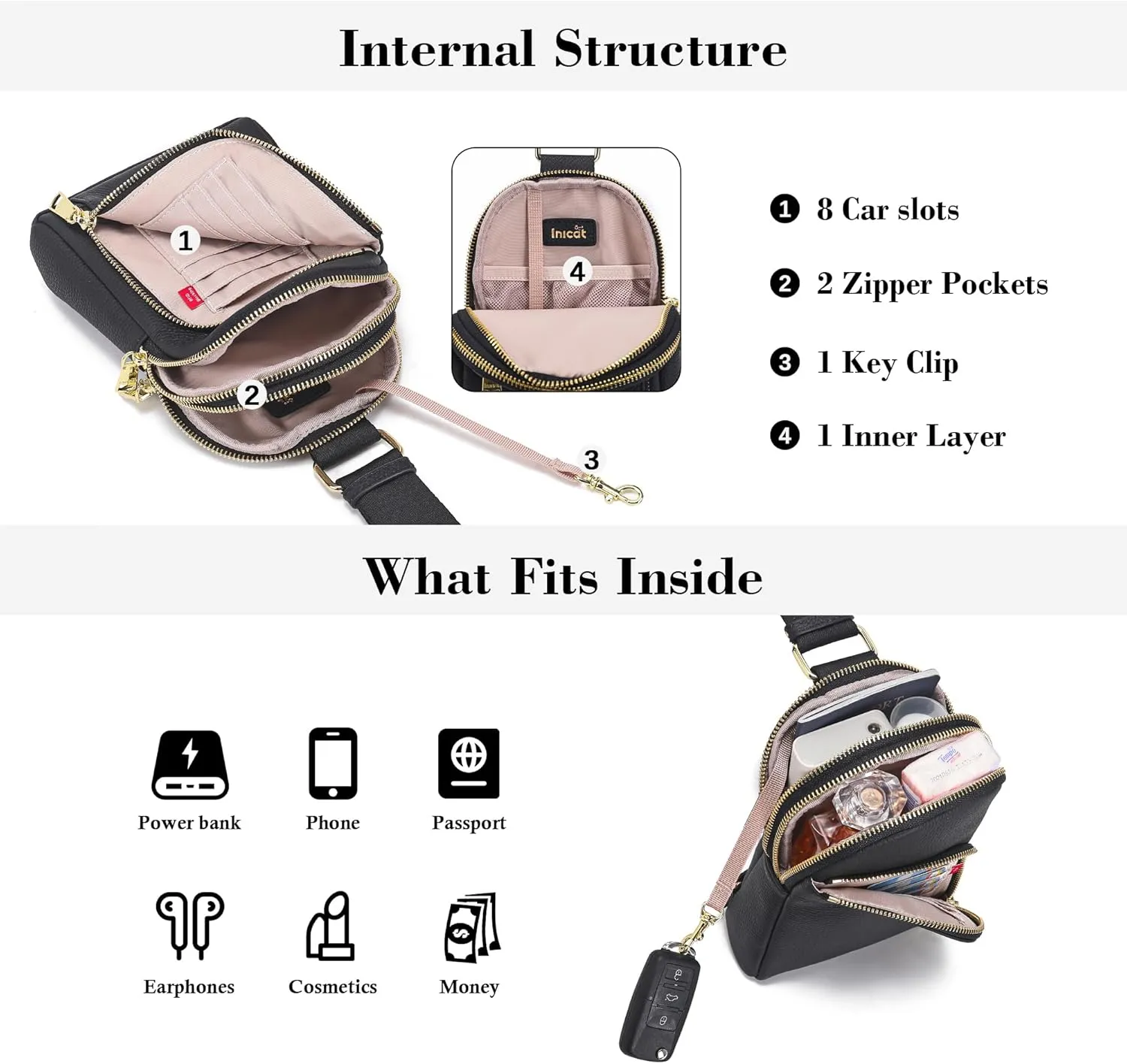 Haytijoe RFID Blocking Crossbody Bags for Women Travel Small Sling Bag Leather Cross Body Bag for Woman Fanny Packs Chest Bag