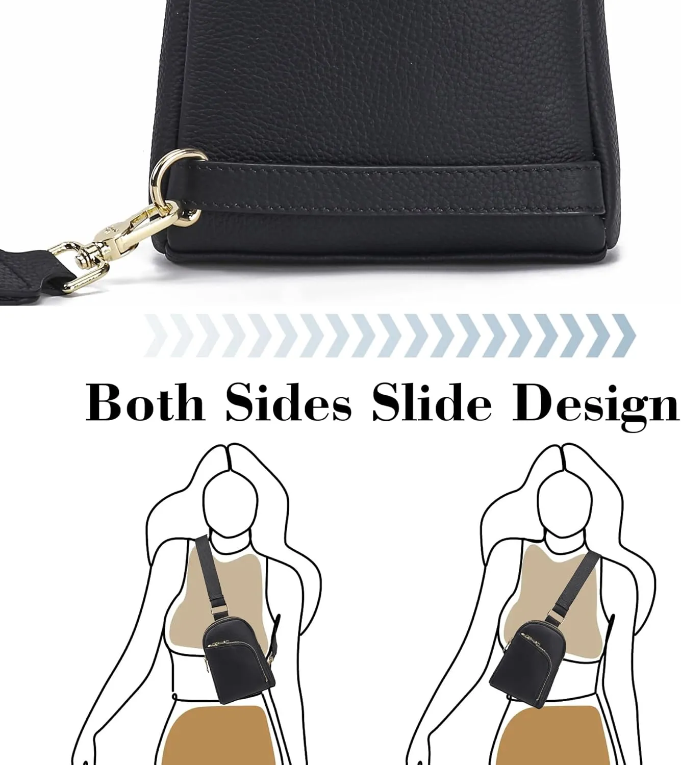 Haytijoe RFID Blocking Crossbody Bags for Women Travel Small Sling Bag Leather Cross Body Bag for Woman Fanny Packs Chest Bag