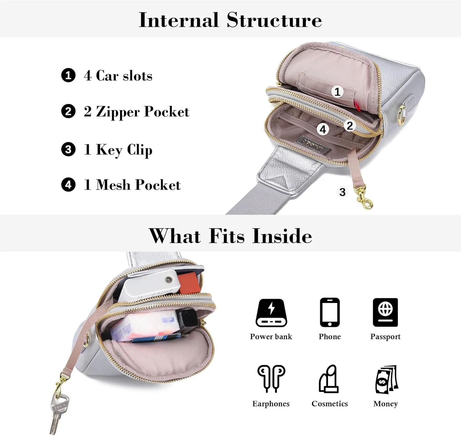 Haytijoe Small Crossbody Sling Bag for Women Travel Purses Anti Theft Cross Body Bag for Woman Fanny Packs